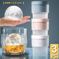 Ice Ball Molds, Set of 6, Slow-Melting Stackable Large Ice Cube Maker, 2.5 Inch big Ice Spheres for Whiskey Cocktails Juice B...