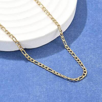 Ion Plating(IP) 304 Stainless Steel Figaro Chain Necklaces