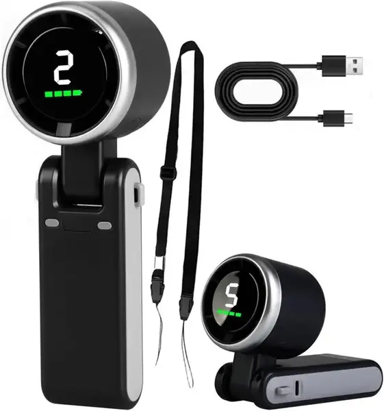 Portable Handheld Turbo Fan, 5 Gear Wind,4000mAh Battery Operated, Up to 10 Working Hours, 3 IN 1 Hand Fan Rechargeable with ...