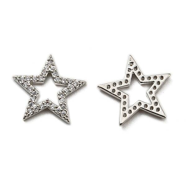 Rack Plating Brass Cubic Zirconia Charms