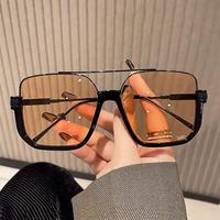Retro Unisex Fashionable All-match Tinted Lens Aviator Sunglasses, His and Hers Gifts, Semi-Rimless Summer Vintage Trendy Gla...