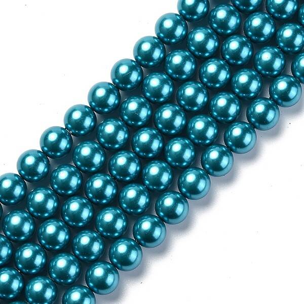 Eco-Friendly Dyed Glass Pearl Round Beads Strands
