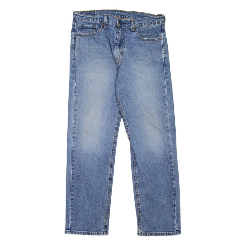 LEVI'S 505 Jeans Mens Blue Regular Straight Stone Wash W33 L30