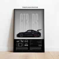 Porsche 911 GT3 RS Print | 992 | Car Print | Hyper Car Poster, Product without frame