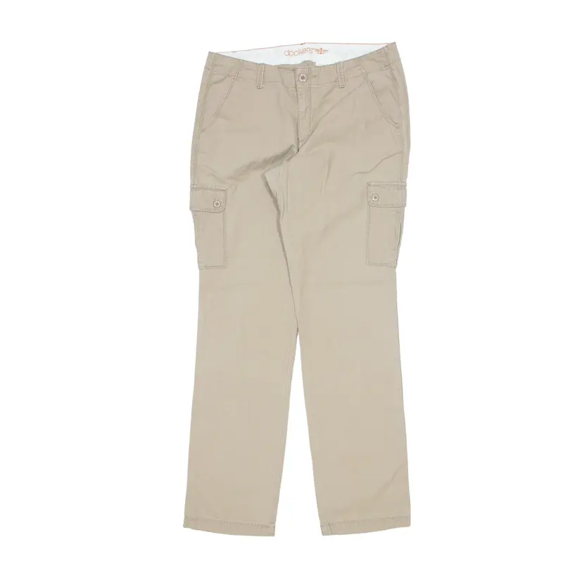 DOCKERS Cargo Trousers Beige Regular Tapered Womens W30 L32