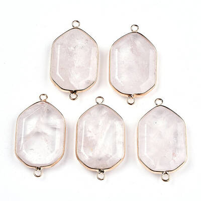 Natural Rose Quartz Links Connectors