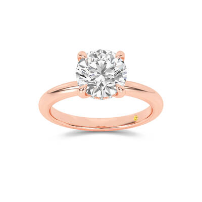 Dream Weaver Hidden Halo Round Lab Grown Diamond Engagement Ring | 18K Rose Gold 2 3/4 CT. TW.