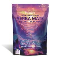 Pslalae - Yerba Mate Instant Tea Powder, Natural Peach Mango Flavour, Rich in Prebiotics and Probiotics, Supports Gut Health,...