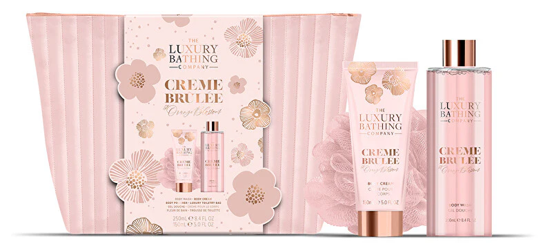 The Luxury Bathing Company Set Regalo Per La Cura Del Corpo In Una Trousse Da Trucco Crème Brûlée, Arancia E Vaniglia 3 Pe...