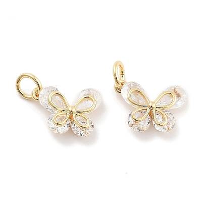 Brass Micro Pave Cubic Zirconia Pendants