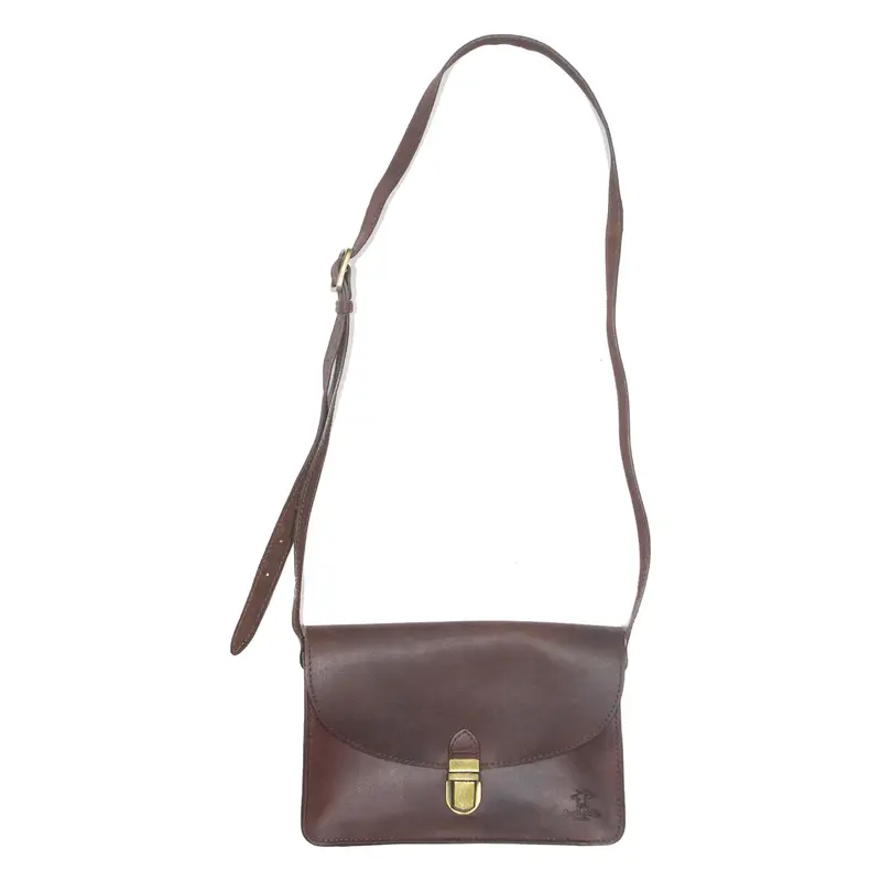 Womens Messenger Bag Brown Leather 90s