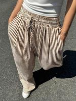 Women's Striped Print Pants, Casual Comfy Wide Leg Trousers for Daily Wear, Ladies Wideleg Bottoms for All Seasons, Womenswea...