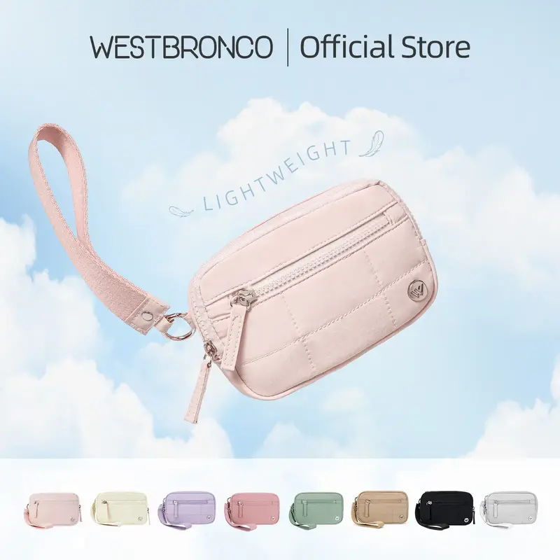 WESTBRONCO Puffer Wristlet Wallet for Women Quilted with 3 Zipper FASHION Purse Card Holder Phone RFID Blocking Pouch Compact...