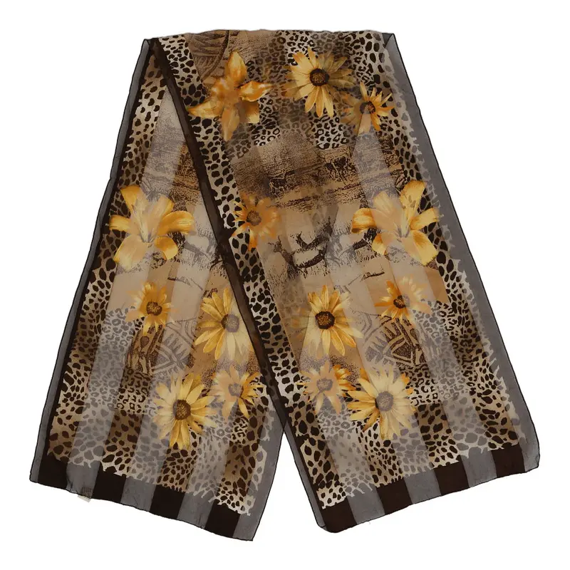 Unbranded Animal Print Scarf - No Size Beige Polyester