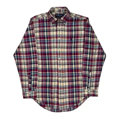 Ralph Lauren Checked Flannel Shirt - Large Multicoloured Cotton