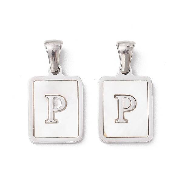 304 Stainless Steel Pave Shell Pendants