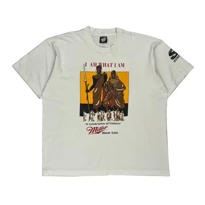Single Stitch Miller Made In Usa Screen Stars Graphic T-Shirt - XL White Cotton Blend