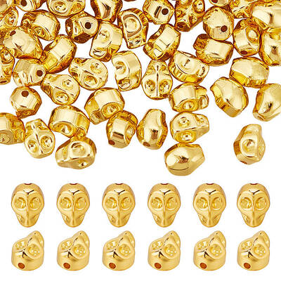 100Pcs Electroplated Non-magnetic Synthetic Hematite Beads