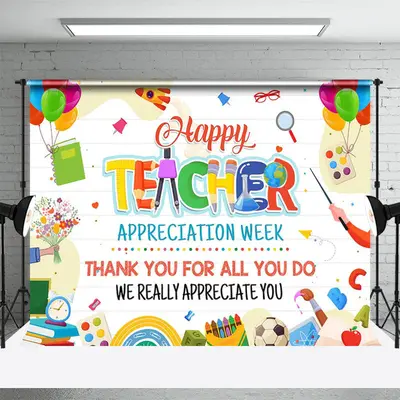 Teacher Appecation Week Class Thank You Backdrop - Aperturee