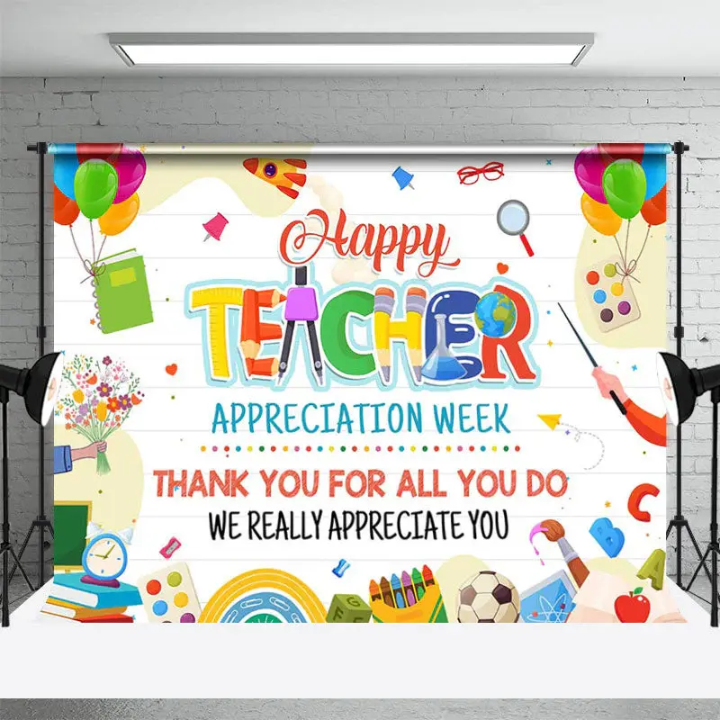 Teacher Appecation Week Class Thank You Backdrop - Aperturee
