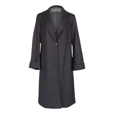 Worsted Flannel Long Trench Coat | Size: M | Color: Black