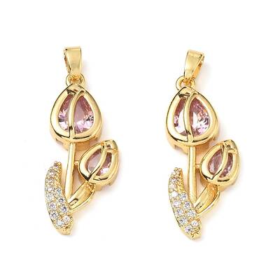 Brass Micro Pave Cubic Zirconia Pendants