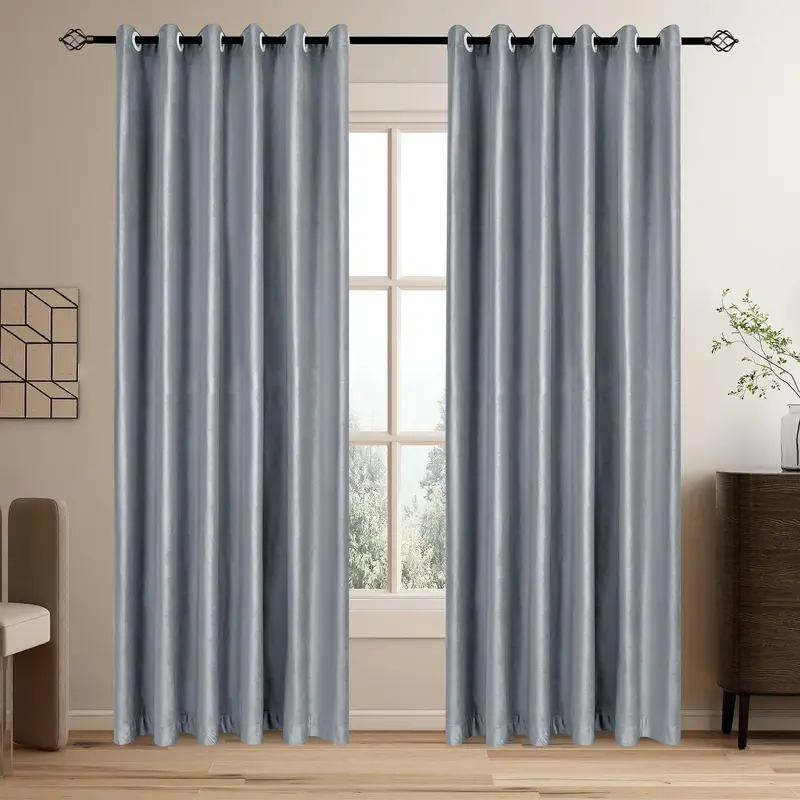 Minimalist Plain Curtain, 1 Count Simple Design Plain Bedroom Curtains, Blackout Curtains For Living Room