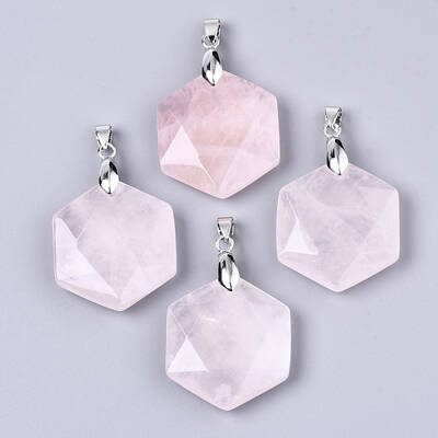 Natural Rose Quartz Pendants