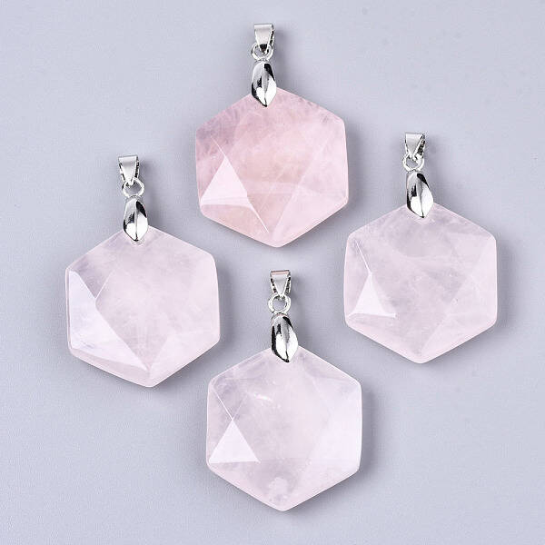 Natural Rose Quartz Pendants