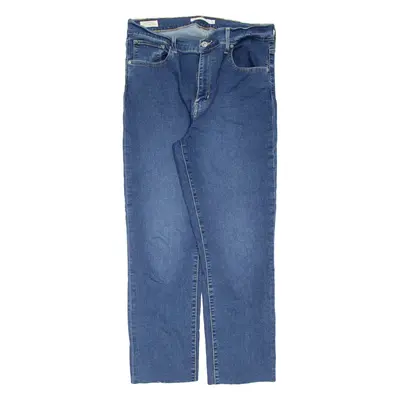 LEVI'S 724 High Rise BIG E Womens Jeans Blue Slim Straight Stone Wash W32 L26