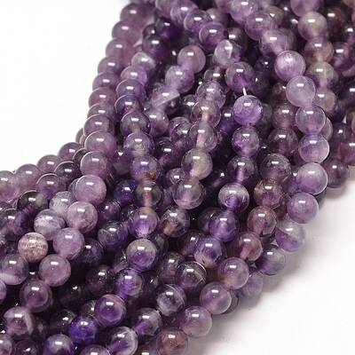 Natural Amethyst Round Bead Strands