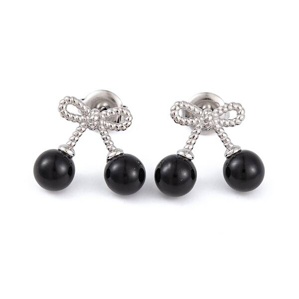 Ion Plating(IP) 304 Stainless Steel Enamel Stud Earrings for Women