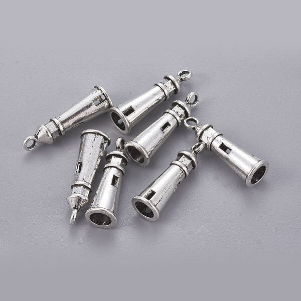Tibetan Style Alloy Lighthouse Pendants