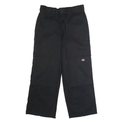 DICKIES Workwear Mens Twill Trousers Black Loose Straight W30 L27