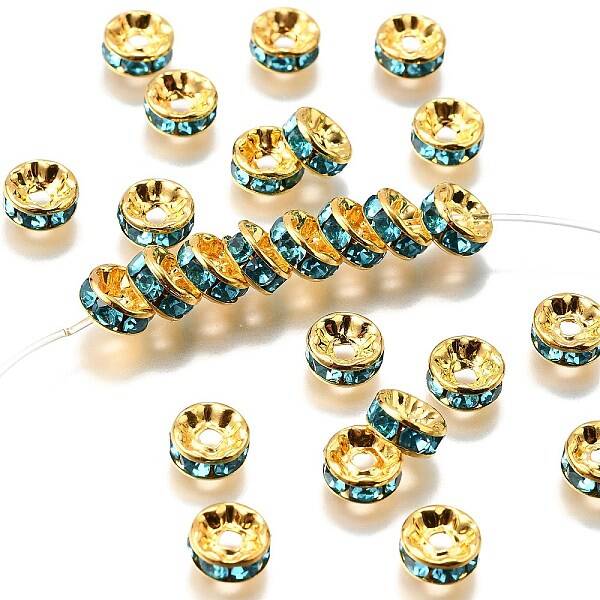 Brass Grade A Rhinestone Spacer Beads