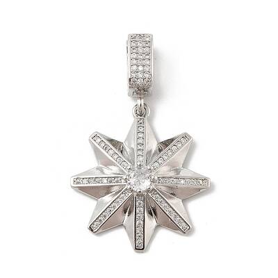 Brass Micro Pave Cubic Zirconia Pendants