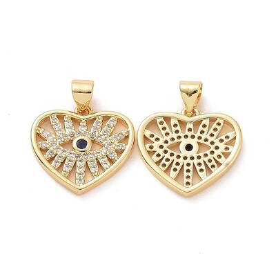 Brass Micro Pave Cubic Zirconia Pendants
