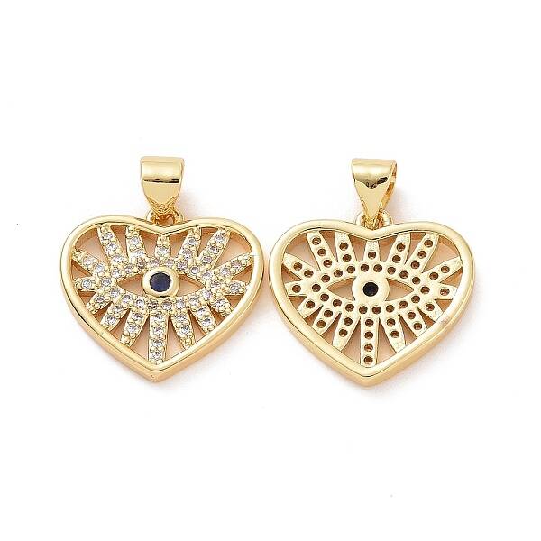 Brass Micro Pave Cubic Zirconia Pendants