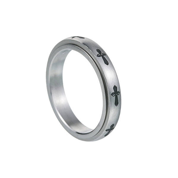 Cross Stainless Steel Rotating Finger Ring