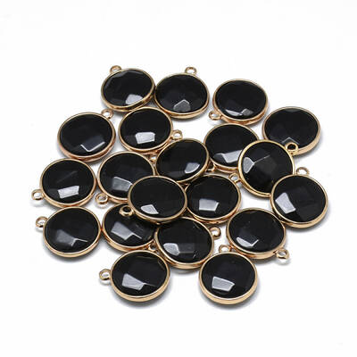 Dyed & Heated Natural Black Agate Pendants