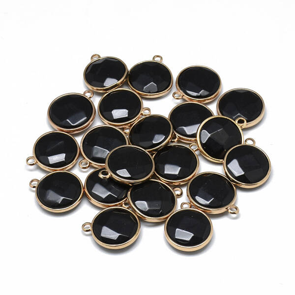 Dyed & Heated Natural Black Agate Pendants