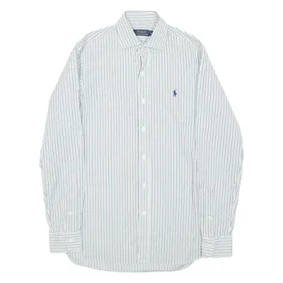 POLO RALPH LAUREN Mens Shirt Green Striped Long Sleeve S