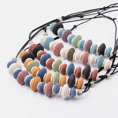 Natural Lava Rock Bib Statement Necklaces