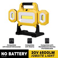 Cordless LED Work Light Flashlight Shop Light Compatible with DEWALT Milwaukee Makita Battery, 6500LM 60W Job Site Lighting f...