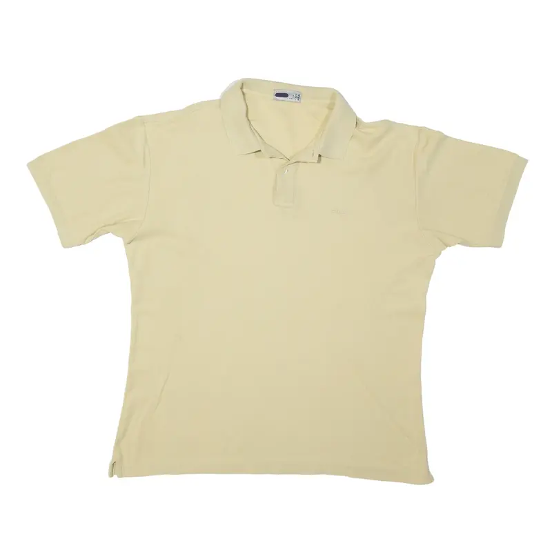 FILA Polo Shirt Yellow Short Sleeve Mens L