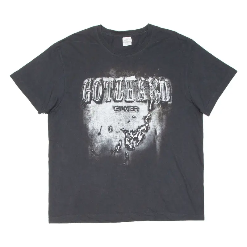 STEDMAN Gotthard Silver Mens Band T-Shirt Black L