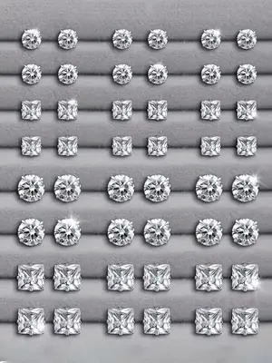 Rhinestone Decorated Stud Earrings Set, Fashionable Jewelry for Women & Men, Trendy All-match & Exquisite Jewelry for Birthda...