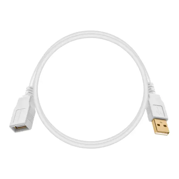 8604 Monoprice USB-A to USB-A Female 2.0 Extension Cable 28/24AWG Gold Plated White 1.5ft