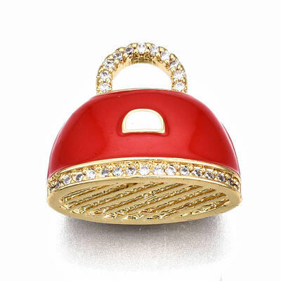 Brass Micro Pave Cubic Zirconia Enamel Pendants