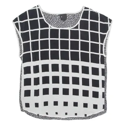 Sheer Womens Printed Top Black Check L